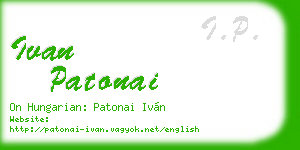 ivan patonai business card